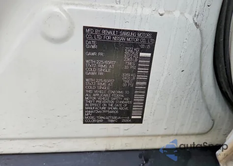 2015 Nissan Rogue S z USA, uszkodzony, nr VIN KNMAT2MV7FP548106